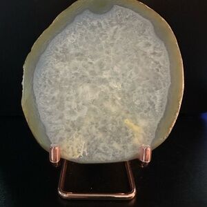 Yellow Dragon Vein Agate Slice -5.25x4.5–13.4oz